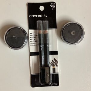 COVERGIRL Black Noir 500 Brow Pencil & 2 Shadowslicks Midnight Eye Pods. New